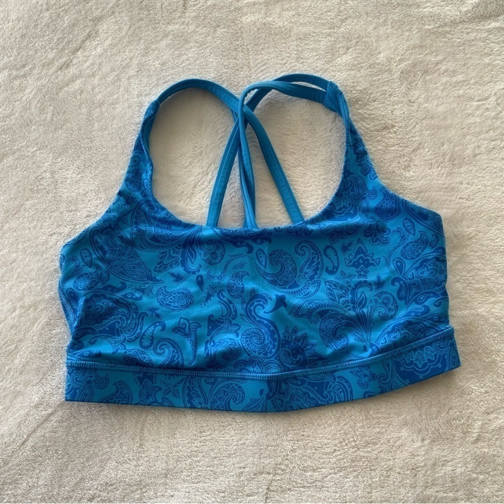 LULULEMON Energy Sports Bra in Paisley Blue